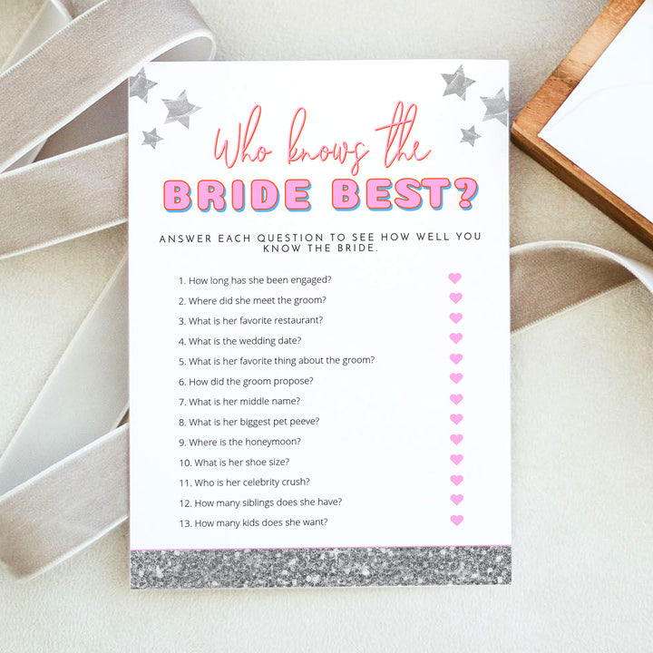 DINA Who Knows the Bride Best Bridal Shower Game