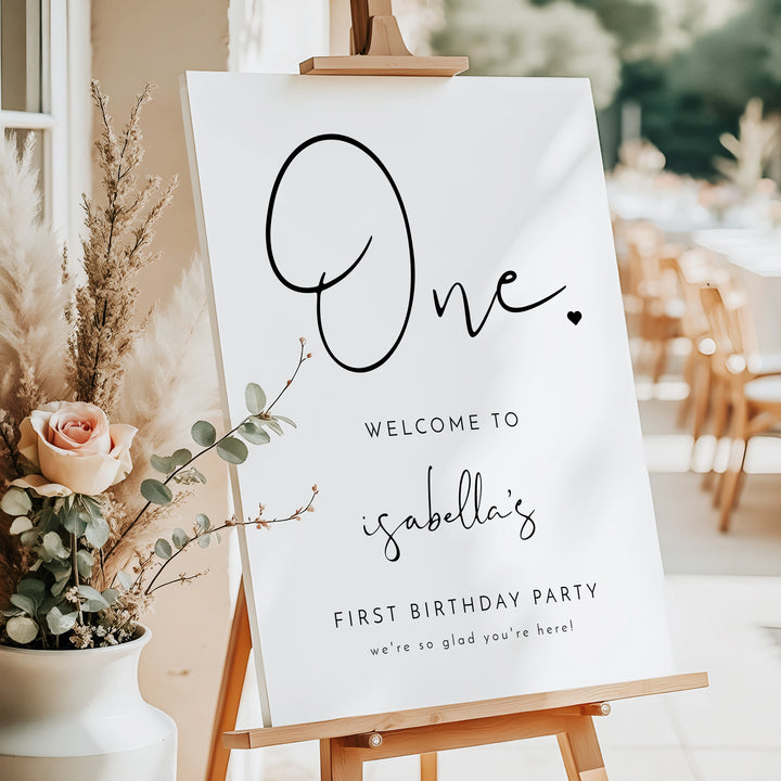 ADELLA One First Birthday Welcome Sign