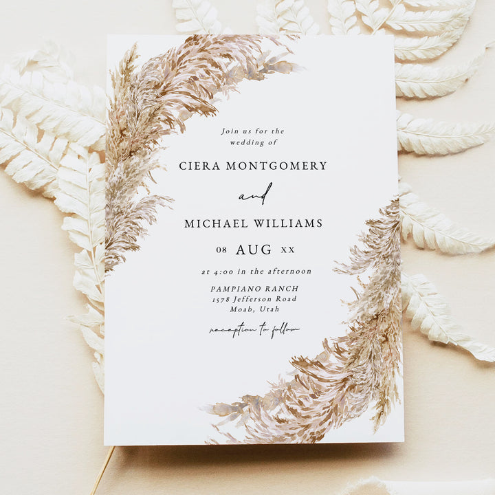 CIERA Boho Desert Wedding Invitation with Photo