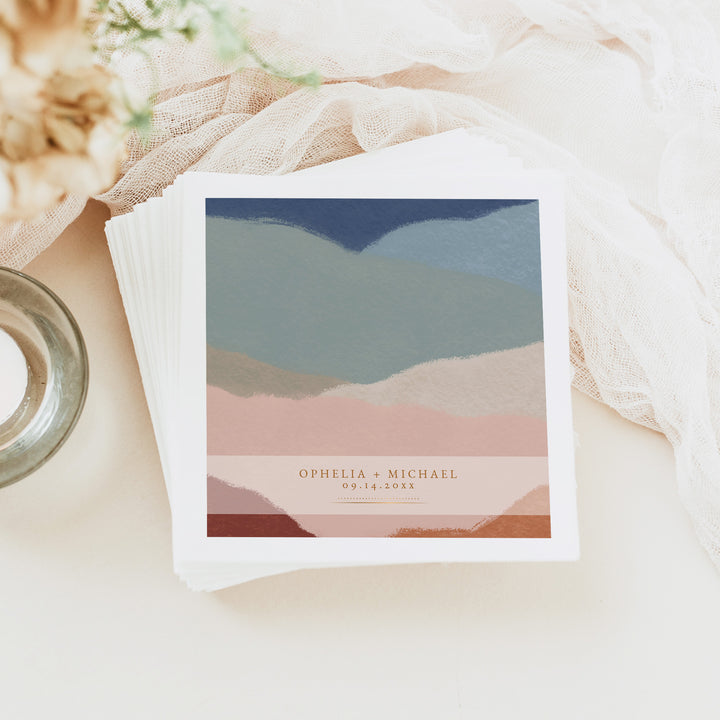 OPHELIA Modern Autumn Desert Wedding Napkins