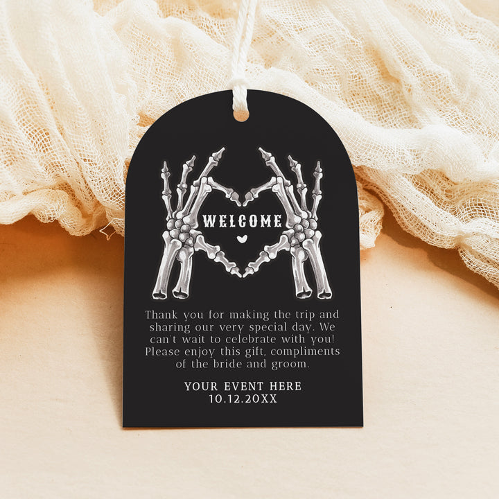 NOVA Til Death Do Us Part Skeleton Wedding Welcome Bag Tags
