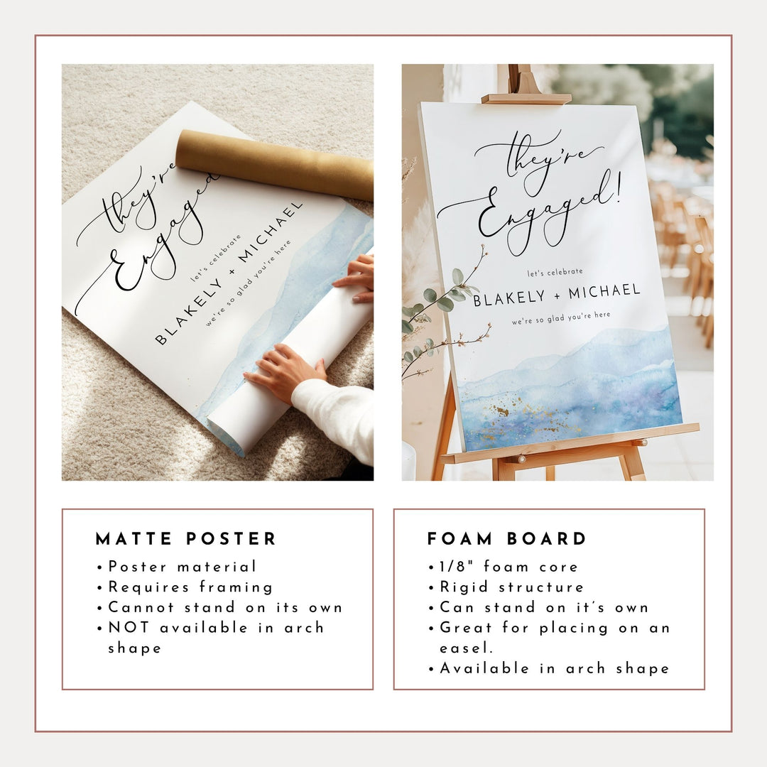 BLAKELY They're Engaged Coastal Beach Engagement Party Welcome Sign
