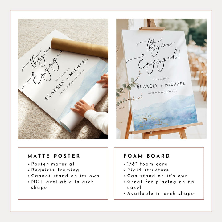 BLAKELY They're Engaged Coastal Beach Engagement Party Welcome Sign