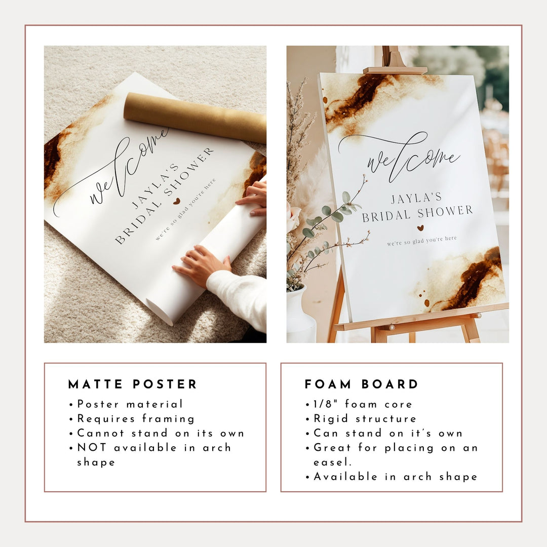 JAYLA Modern Rust Desert Bridal Shower Welcome Sign
