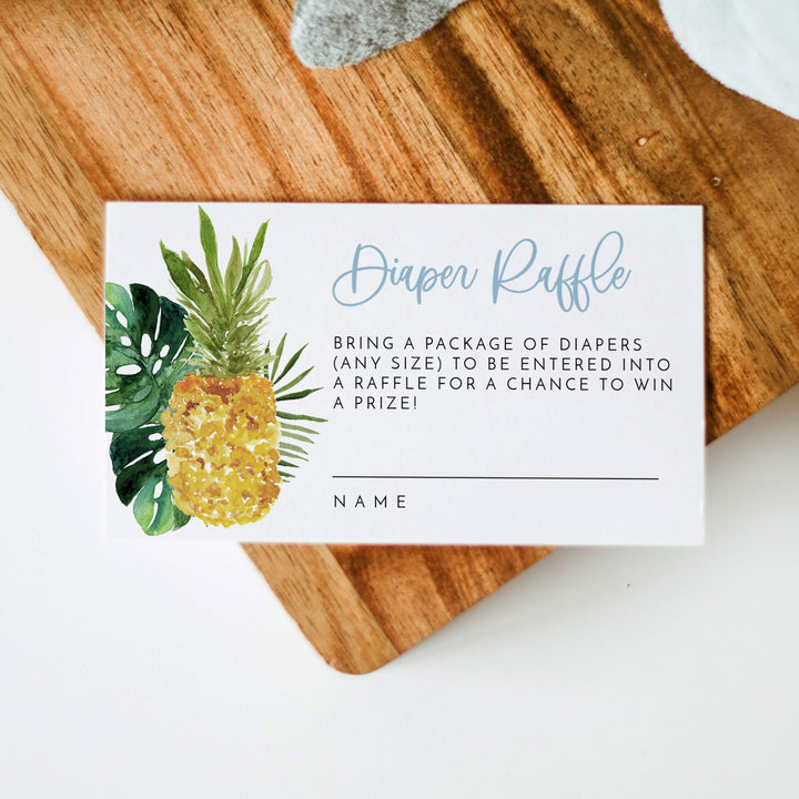 LALANI Pineapple Aloha Baby Shower Diaper Raffle Tickets