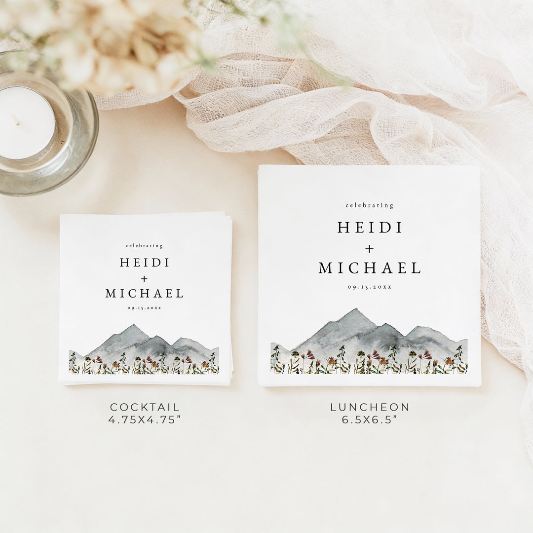 HEIDI Rustic Outdoor Rehearsal Dinner or Wedding Napkins