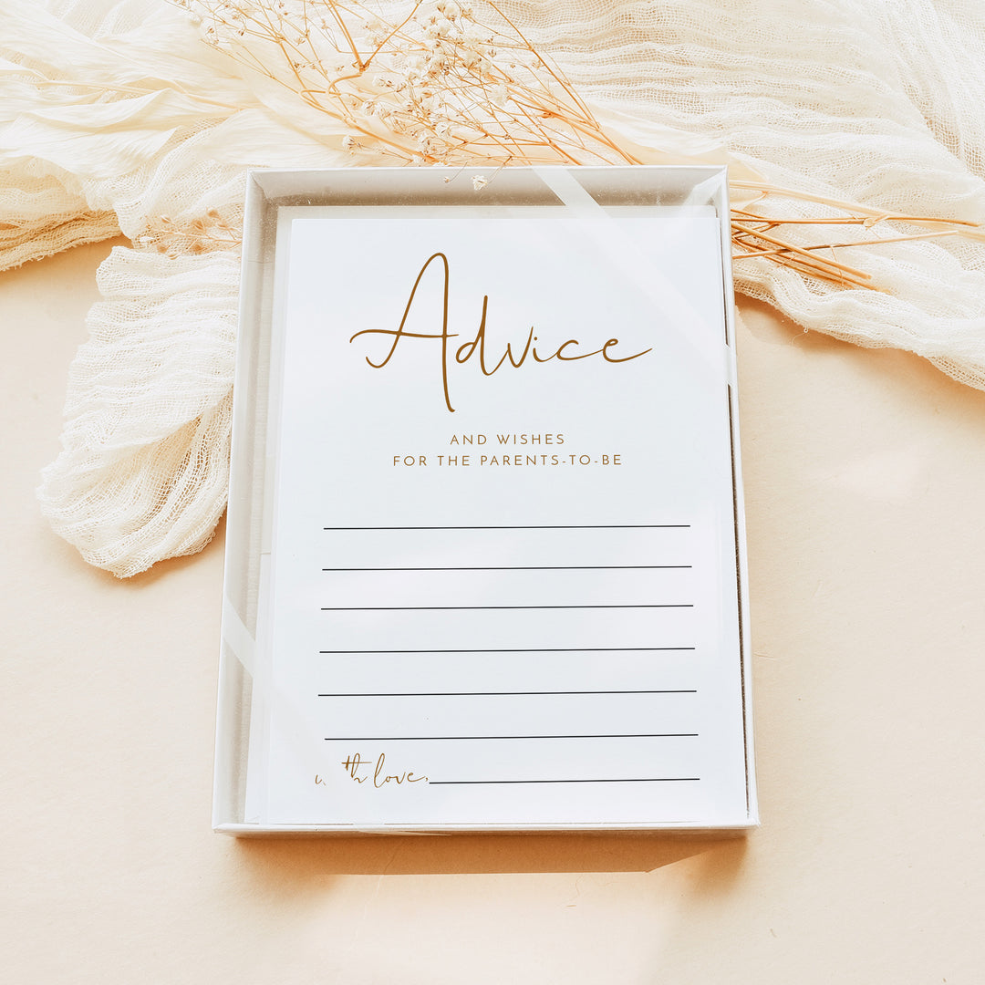 INDIE Rustic Taupe Baby Shower Advice and Wishes for Baby Cards