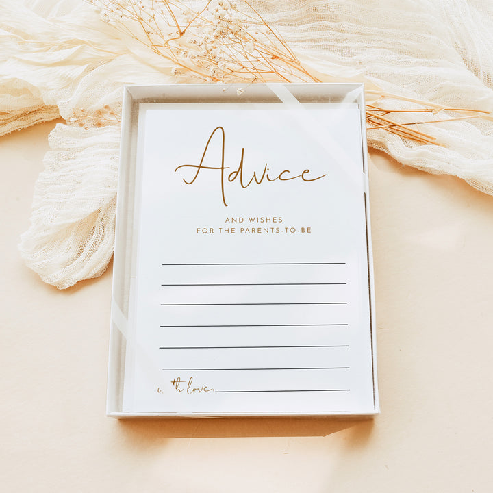INDIE Rustic Taupe Baby Shower Advice and Wishes for Baby Cards