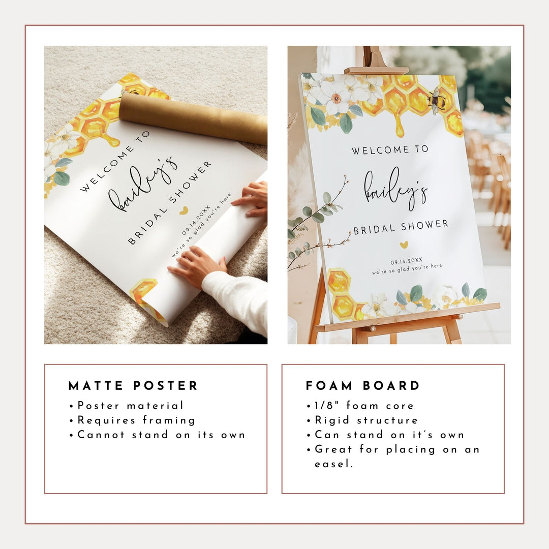 ROMY Rustic Honey Bee Themed Bridal Shower Welcome Sign