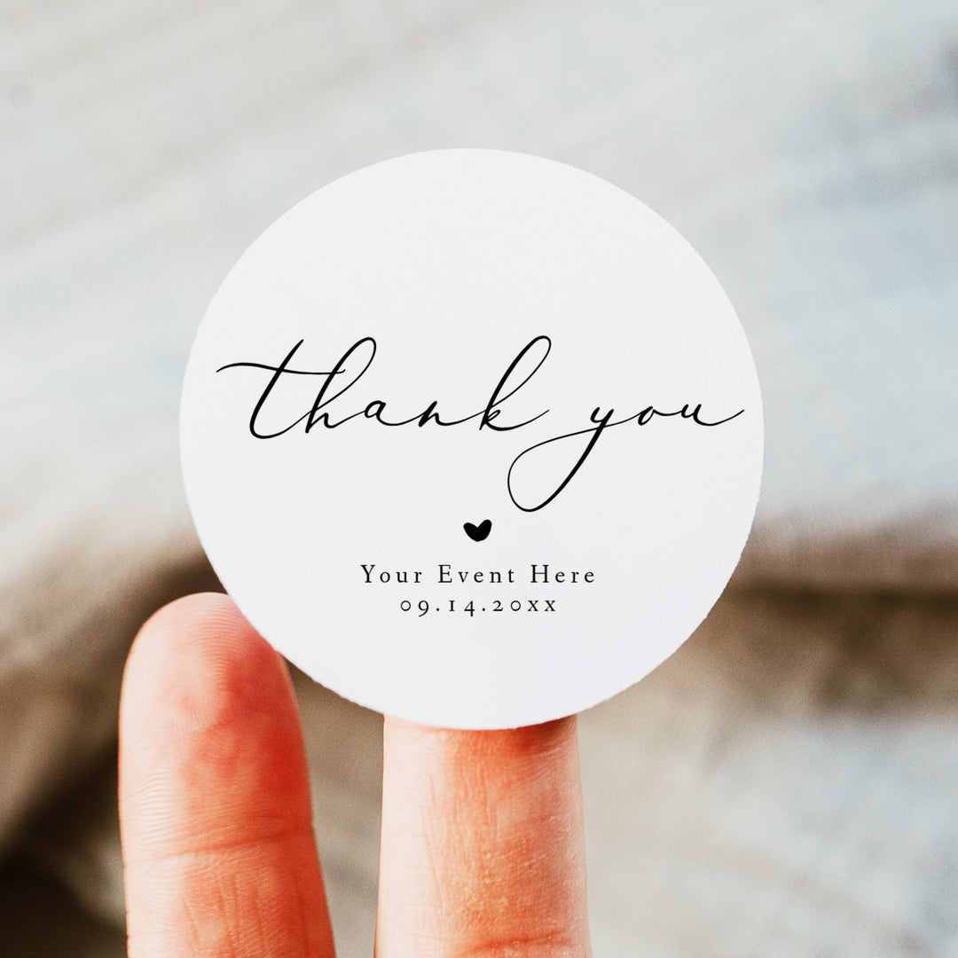 EVELYN Elegant Calligraphy Script Favor Stickers