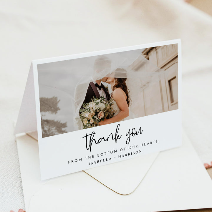 WILLOW Modern Boho Photo Wedding Thank You Cards