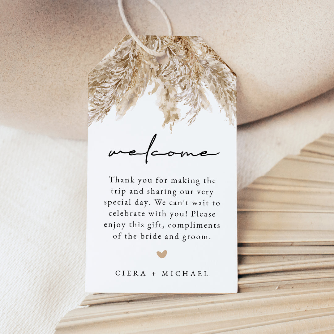 CIERA Rustic Desert Welcome Wedding Bag Tag