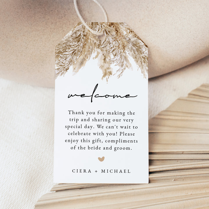 CIERA Rustic Desert Welcome Wedding Bag Tag