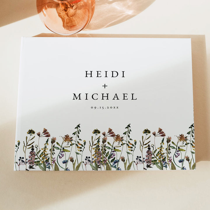 HEIDI Fall Watercolor Wildflower Wedding Guest Book