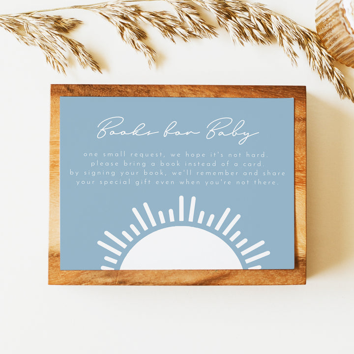 OCEANSIDE Summer Baby Shower Books for Baby Blue Insert Card