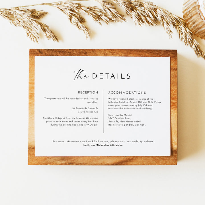 KENNEDY Simple Dusty Blue Boho Wedding Details Card