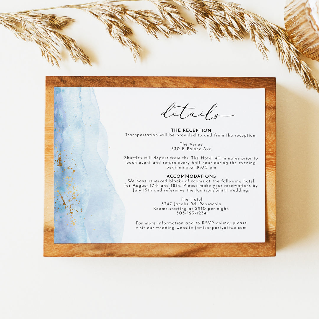 BLAKELY Elegant Destination Wedding Details Card
