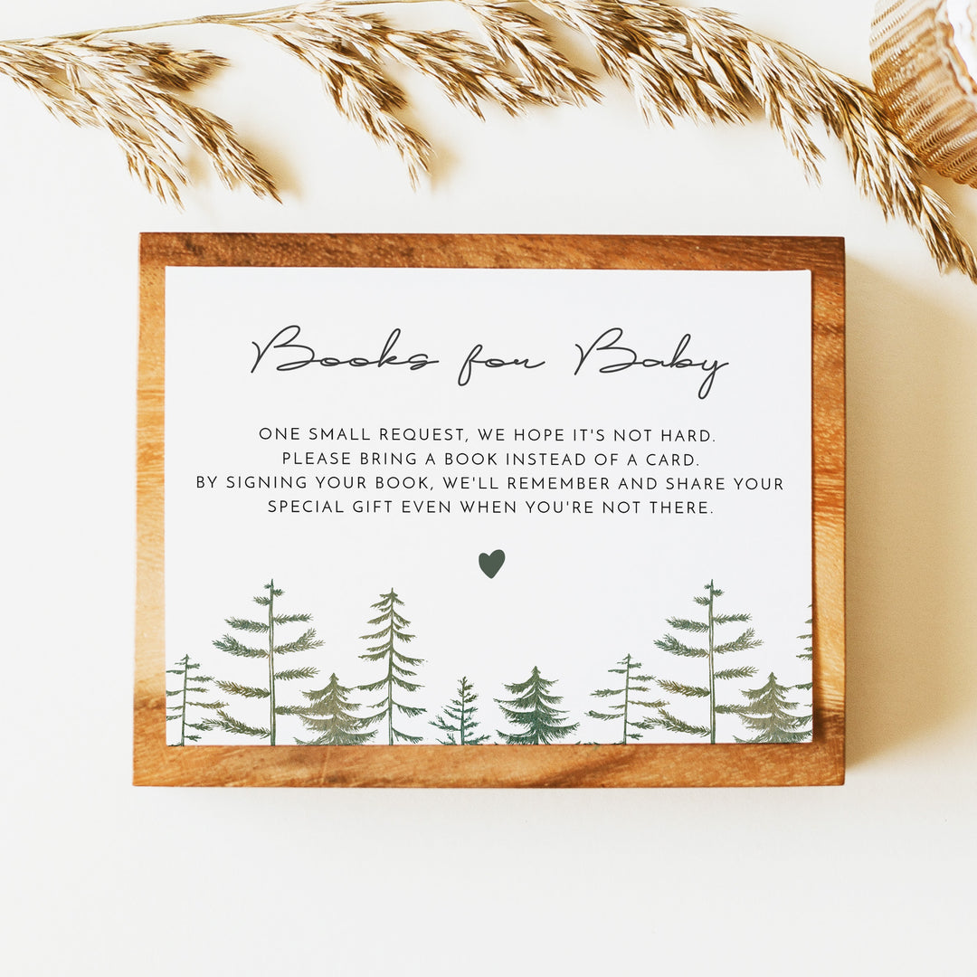 TIMBER Rustic Woodland Baby Shower Books for Baby Card