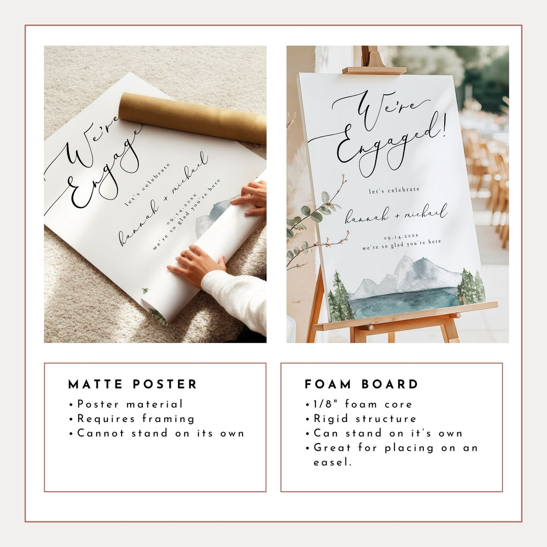 CLOVER We're Engaged Boho Engagement Party Welcome Sign