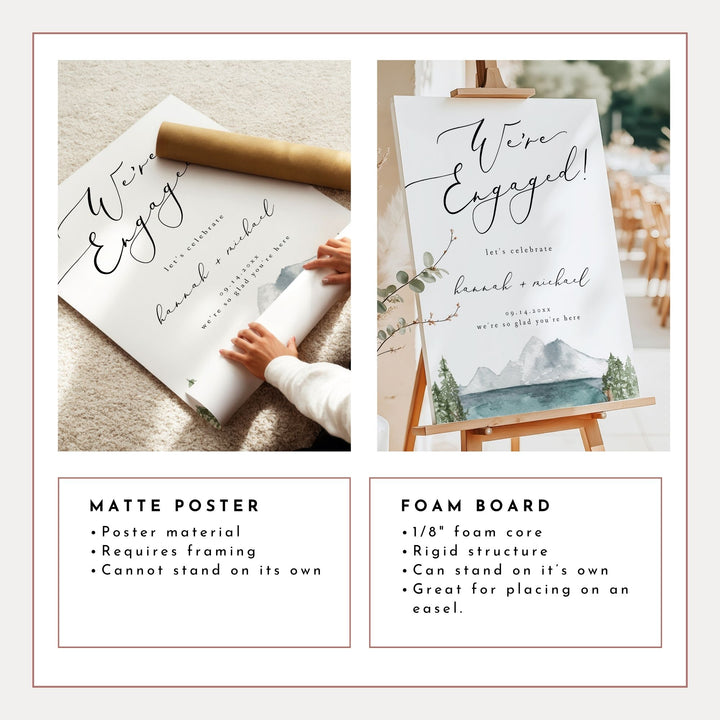 CLOVER We're Engaged Boho Engagement Party Welcome Sign