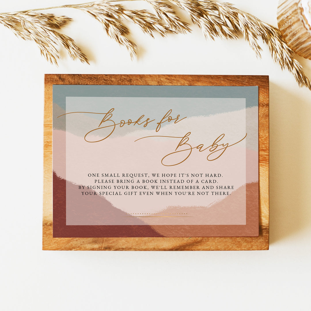 OPHELIA Boho Desert Baby Shower Books for Baby Card