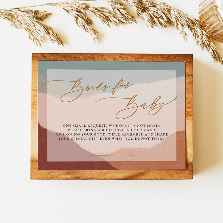 OPHELIA Boho Desert Baby Shower Books for Baby Card