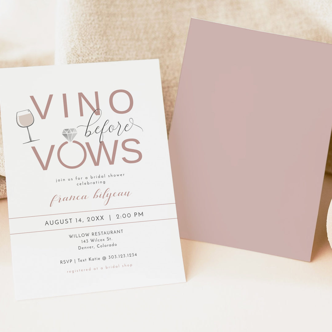 FRANCA Vino Before Vows Wine Theme Bridal Shower Invitations