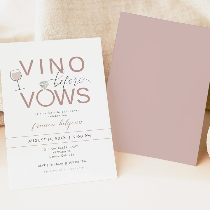 FRANCA Vino Before Vows Wine Theme Bridal Shower Invitations