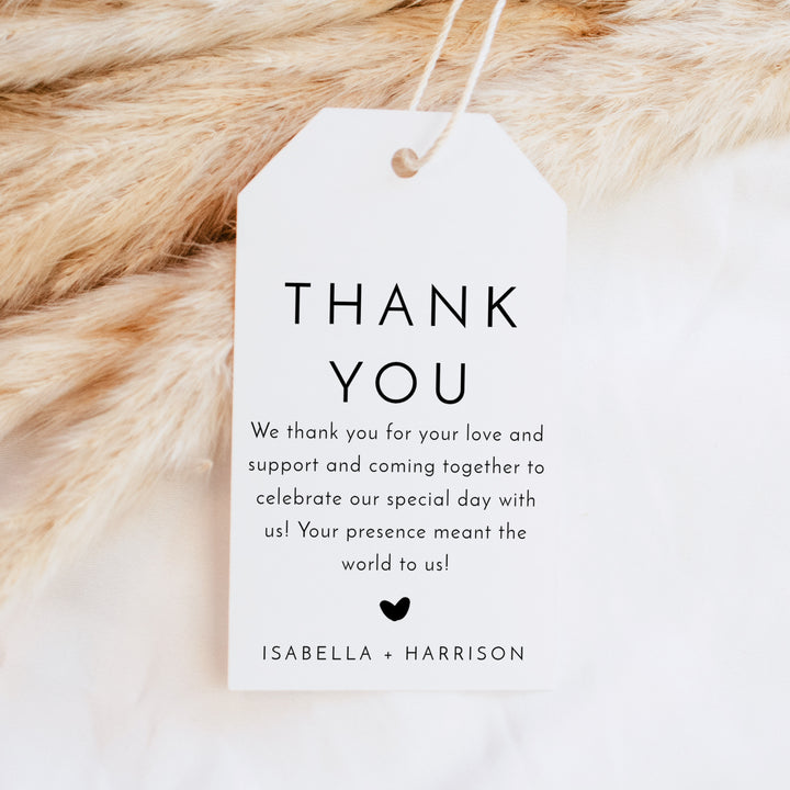 KENNEDY Elegant Thank You Tags for Bridal Shower or Wedding Favors
