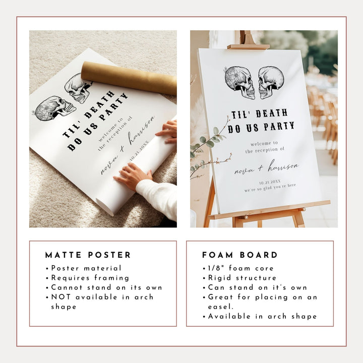 NOVA Til Death Do Us Party Halloween Elopement Reception Party Sign