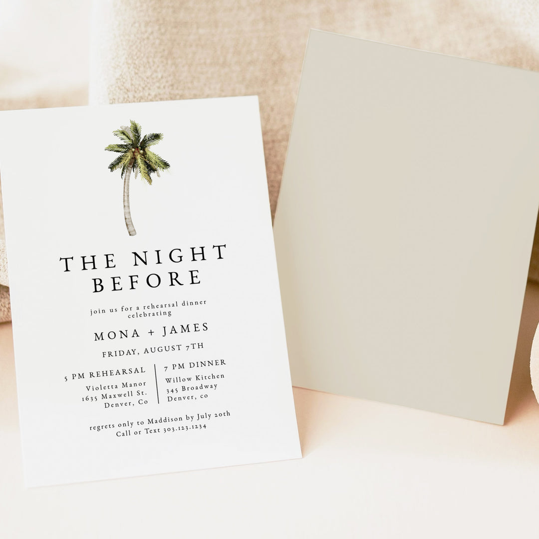 MONA Tropical The Night Before Rehearsal Dinner Invitations