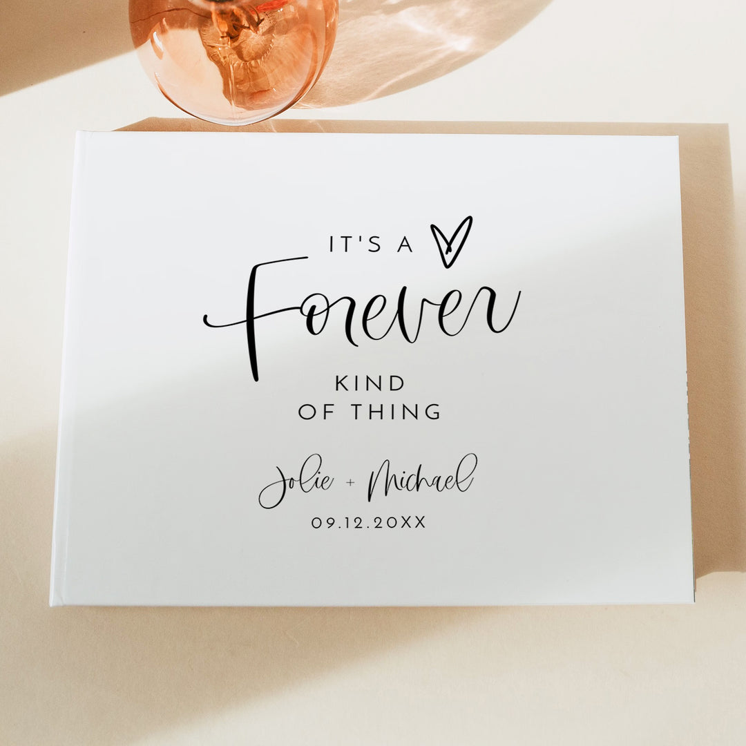JOLIE It's a Forever Kind of Thing Personalized Wedding Guest Book