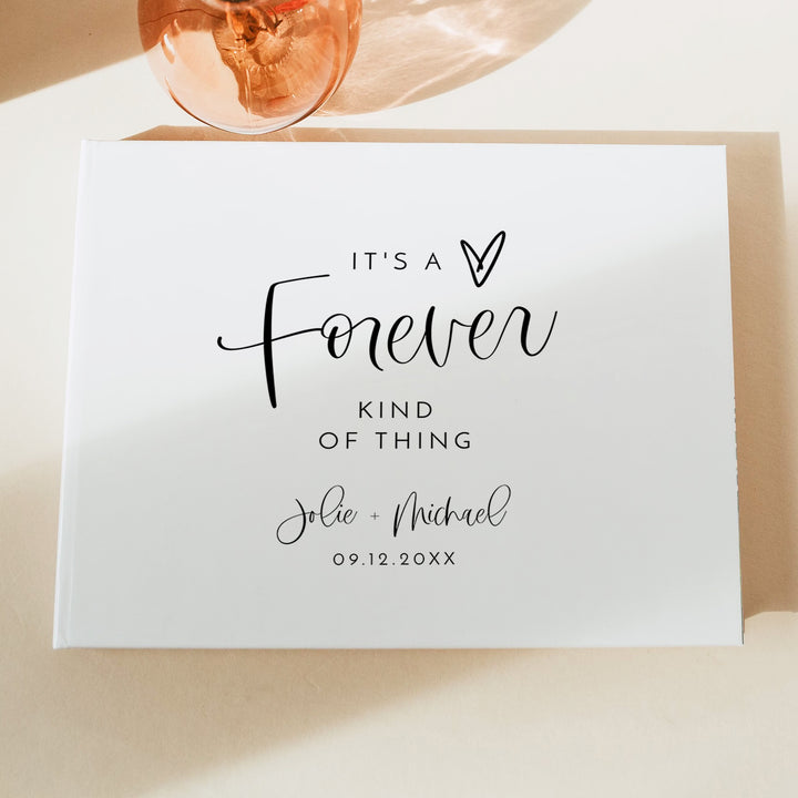 JOLIE It's a Forever Kind of Thing Personalized Wedding Guest Book