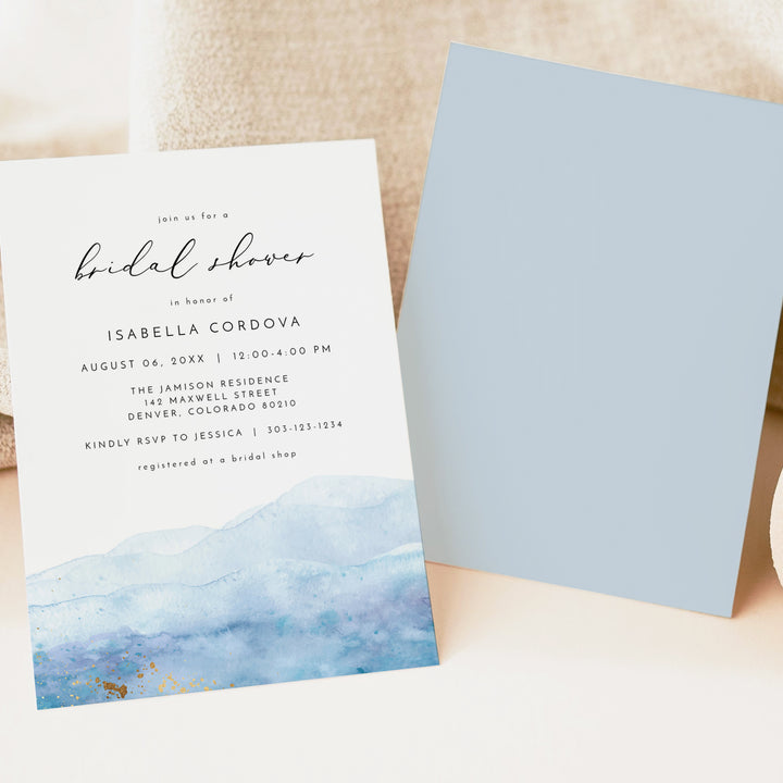 BLAKELY Elegant Coastal Summer Bridal Shower Invitation