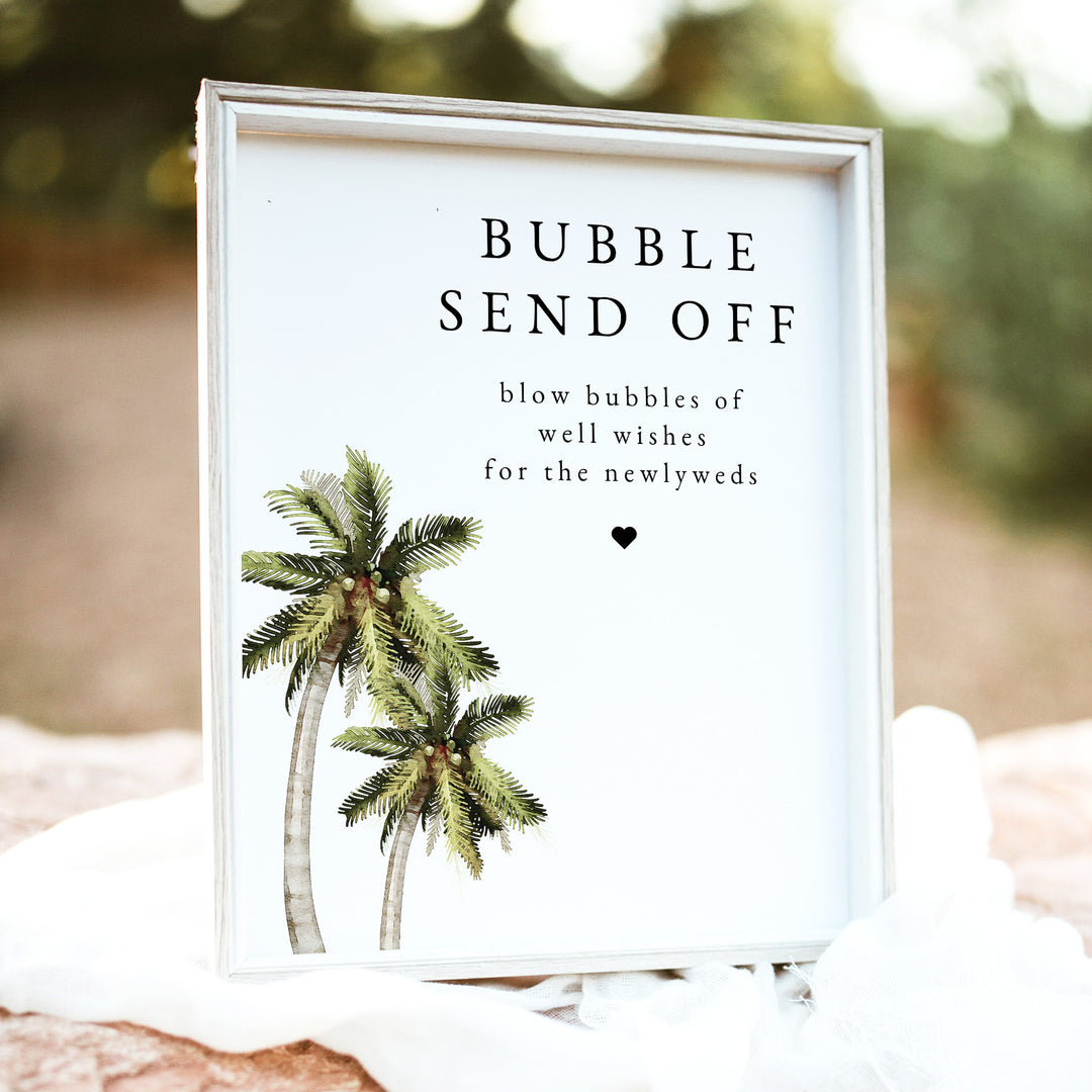 MONA Bubble Send Off Summer Wedding Table Sign