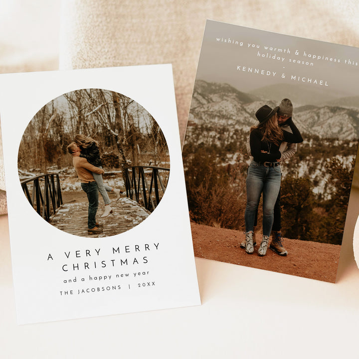 KENNEDY Personalized Merry Christmas Photo Greeting Card Set