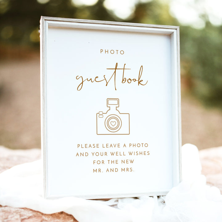 INDIE Terracotta Boho Wedding Polaroid Photo Guest Book Sign