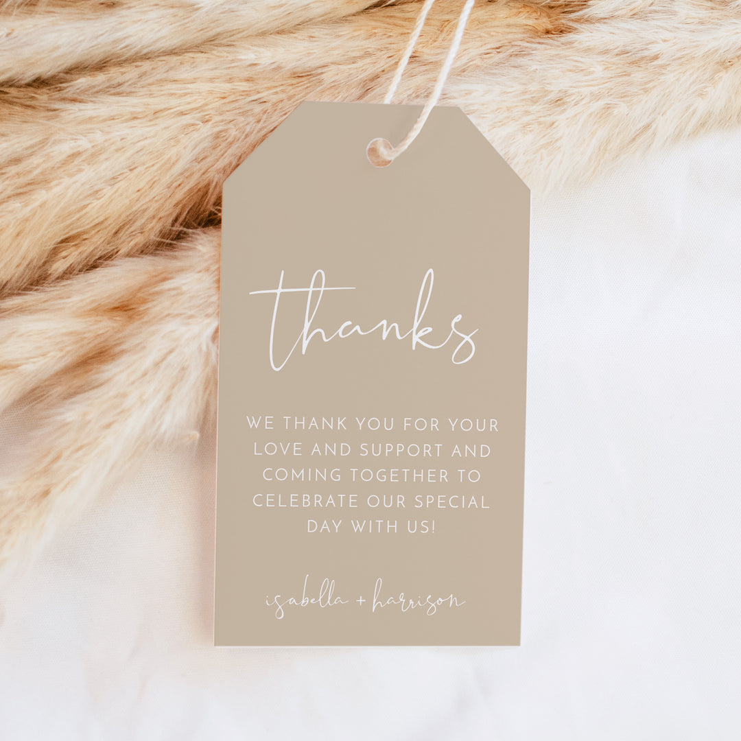 INDIE Modern Boho Wedding Thank You Gift Tags