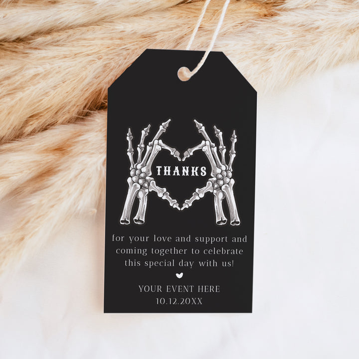 NOVA Gothic October Wedding Thank You Gift Tags