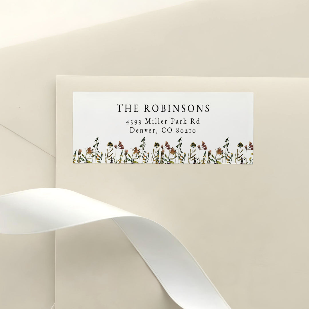 HEIDI Boho Wedding Wildflower Return Address Labels