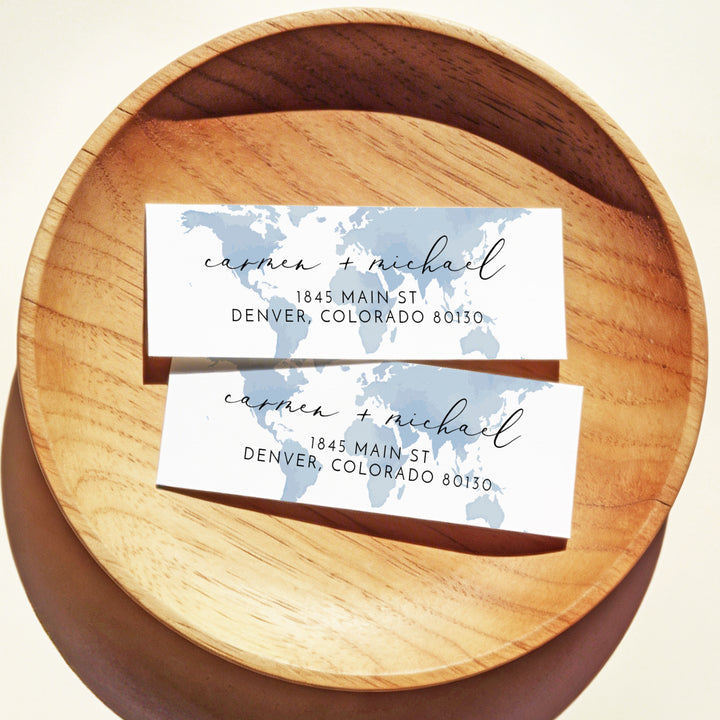 CARMEN Blue Map Destination Return Address Label