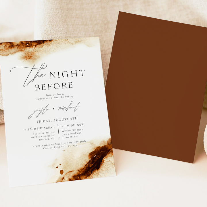 JAYLA Minimalist The Night Before Wedding Rehearsal Dinner Invitation
