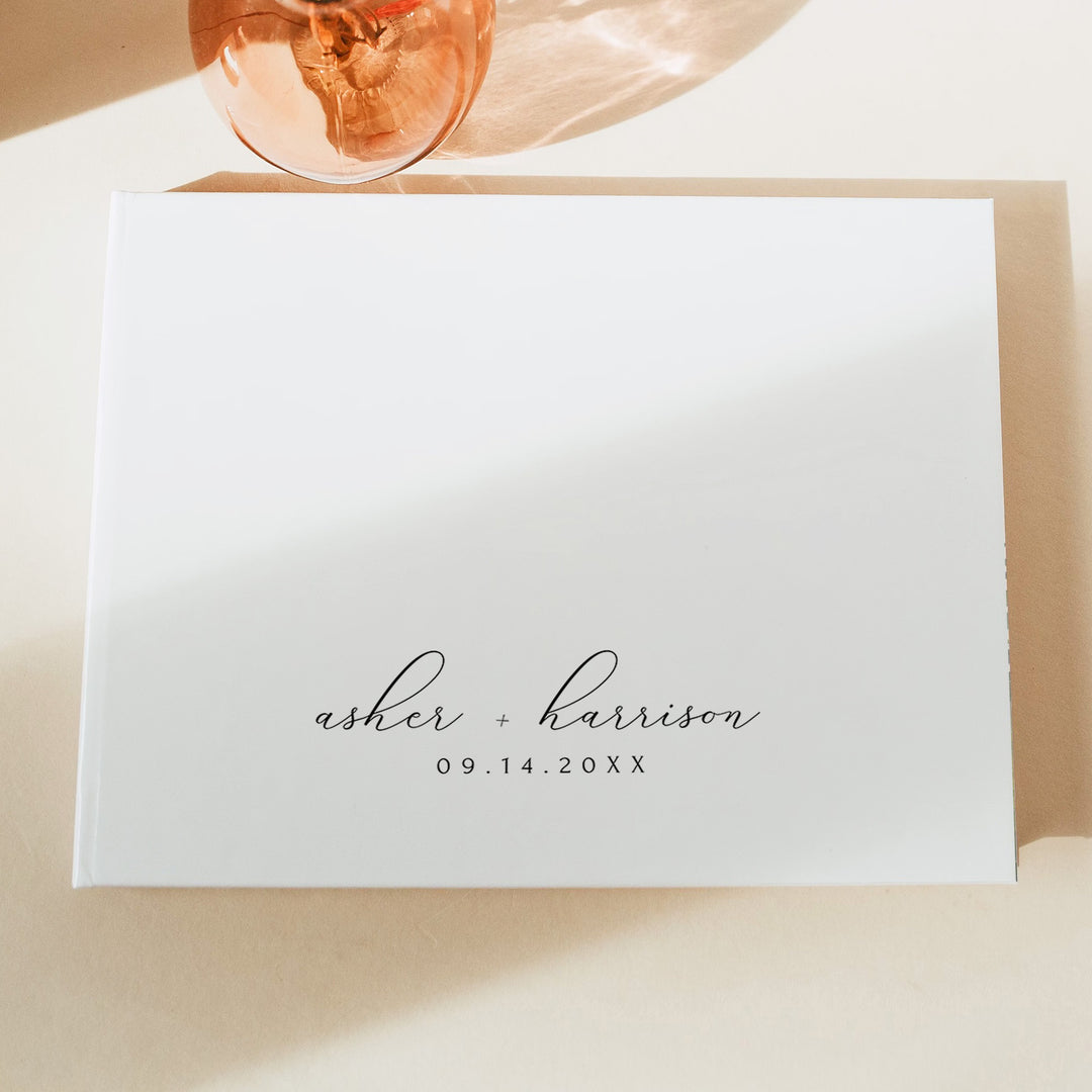 ASHER Personalized Modern Calligraphy Wedding Guest Book