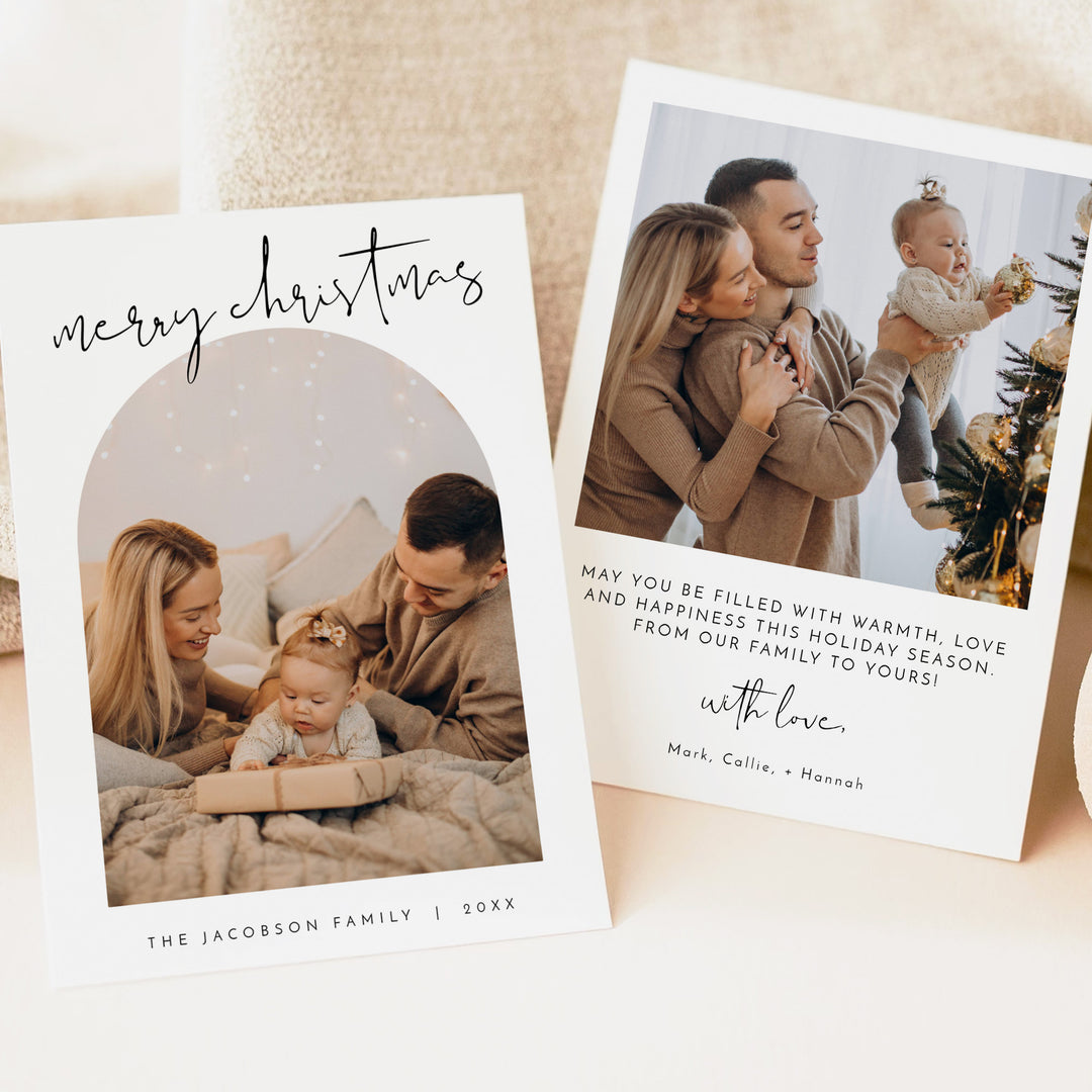 ADELLA Personalized Merry Christmas Photo Card with Envelopes