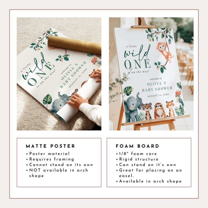WILDER Wild One Safari Baby Shower Welcome Sign