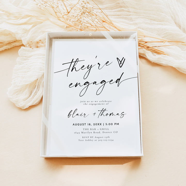 BLAIR They're Engaged Minimalist Engagement Party Invitation