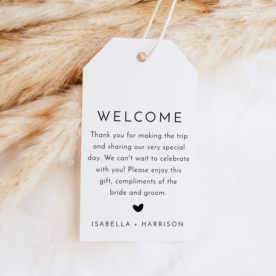 KENNEDY Simple Luxury Wedding Welcome Bag Tags