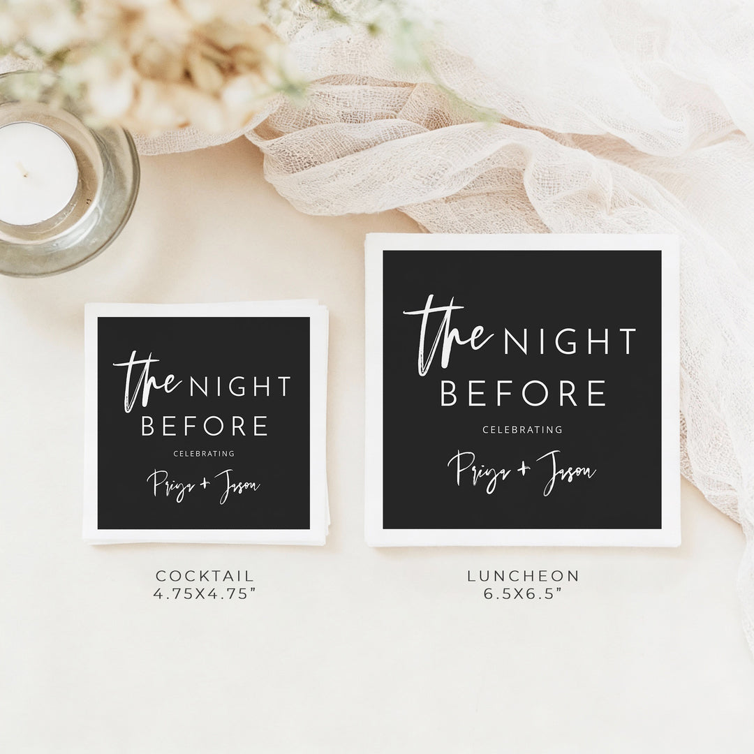 PRIYA Personalized The Night Before Rehearsal Dinner Napkins