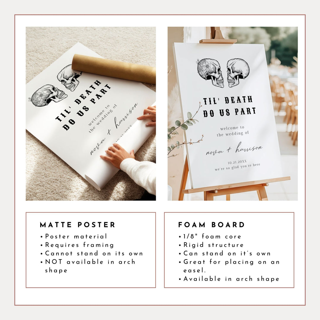 NOVA Til Death Do Us Part Halloween Wedding Welcome Sign