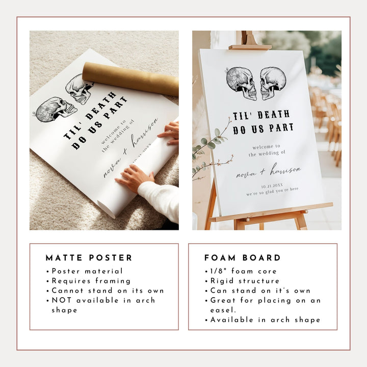 NOVA Til Death Do Us Part Halloween Wedding Welcome Sign